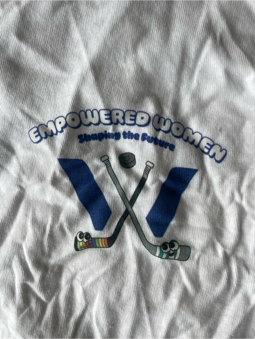 PWSL - Hockey - Empowered Women White Graphic Tee, NWT